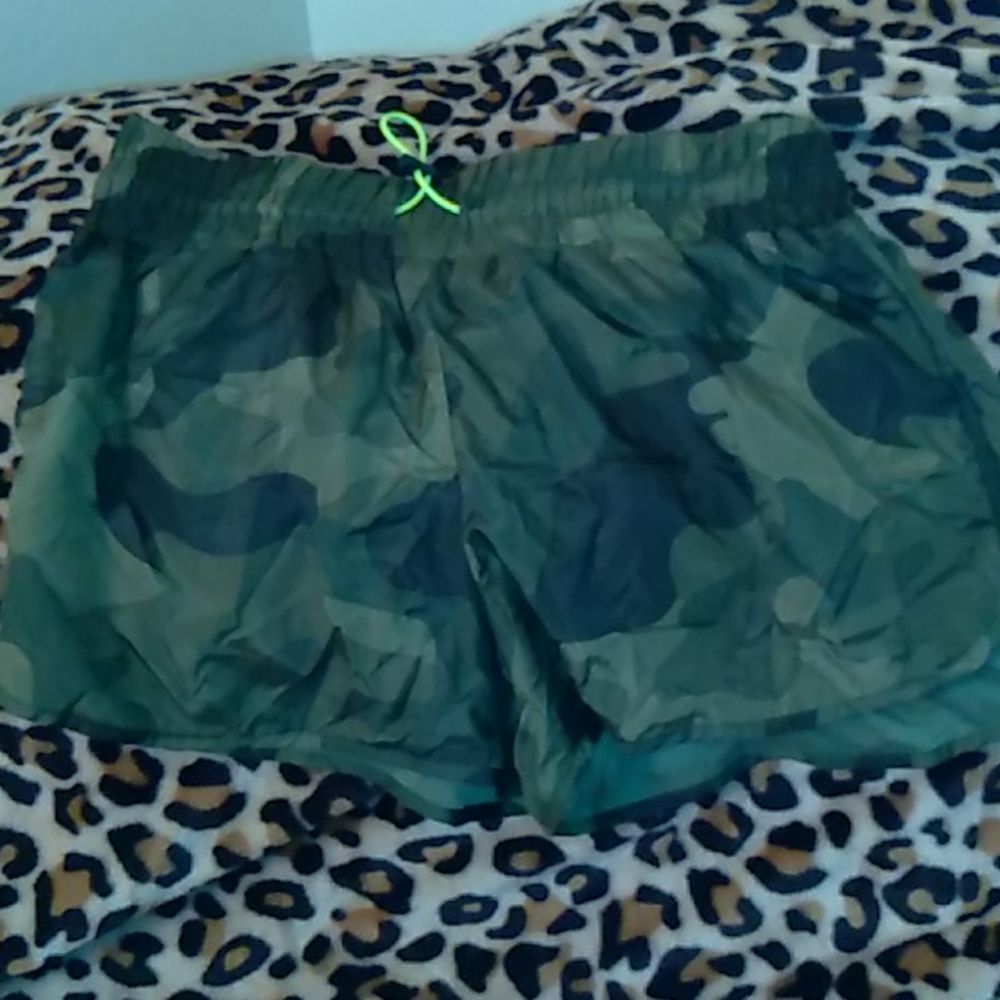 Camo windbreaker shorts